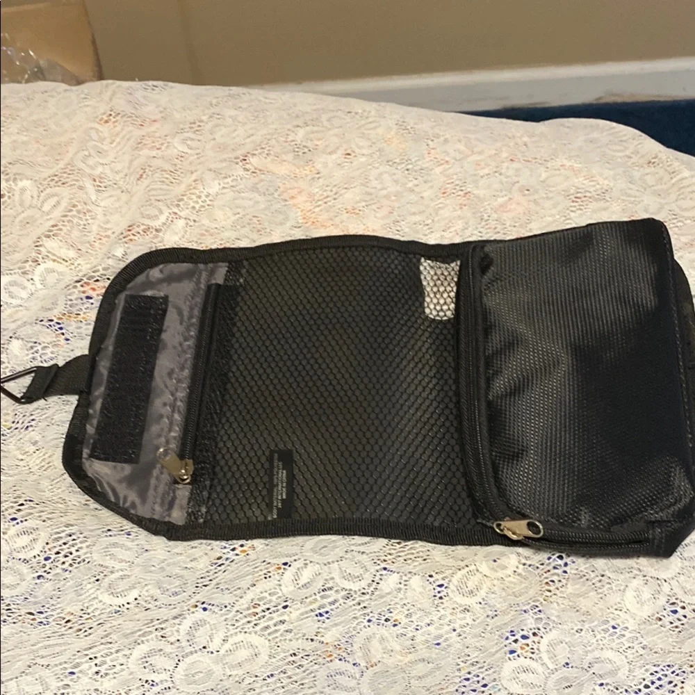 Black Textured Cosmetic Bags Set